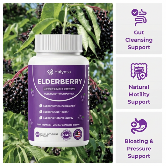 Halynsa Gut Support Complex with Elderberry, Zinc & Vitamin C